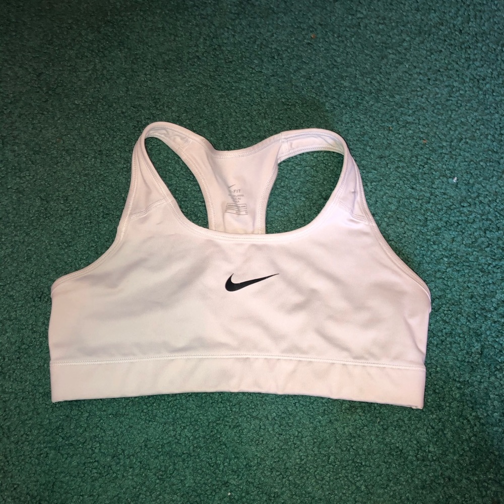 White Nike sports bra